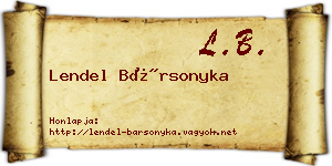 Lendel Bársonyka névjegykártya
