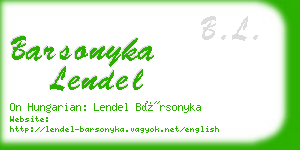 barsonyka lendel business card